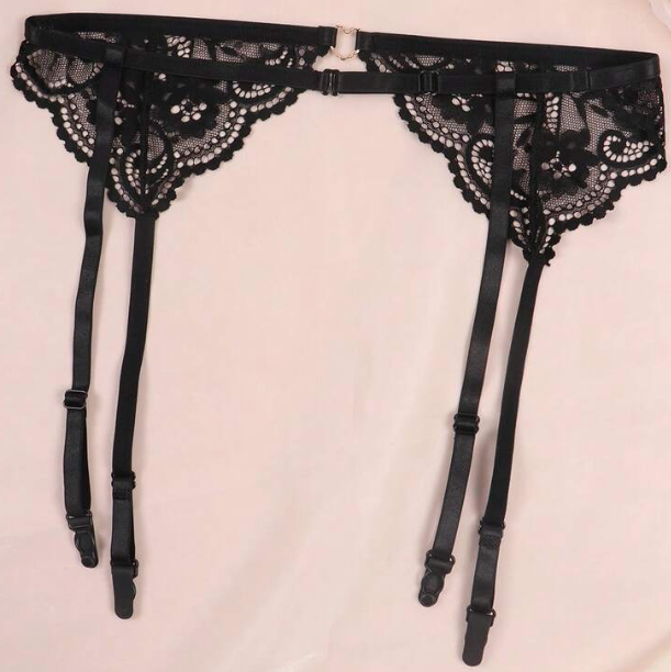 Lace Suspenders in Black