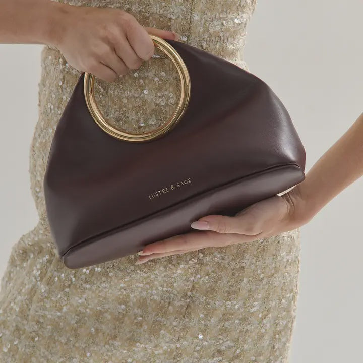 Hailey Statement Handle Bag in Burgundy