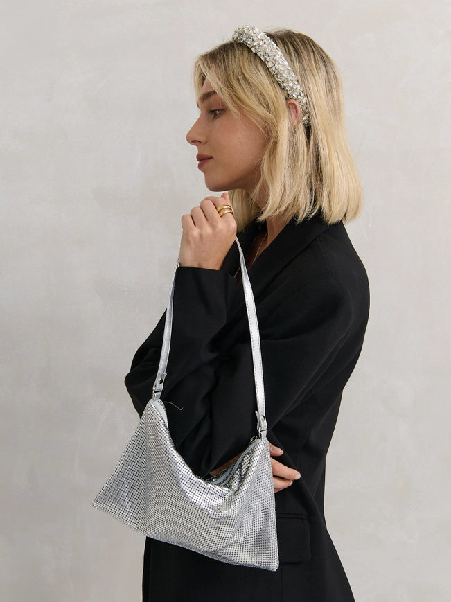 Stella Glomesh Party Bag in Silver