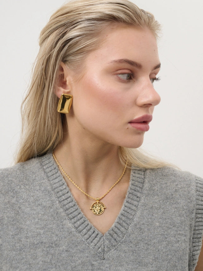 Square Bar Statement Earrings