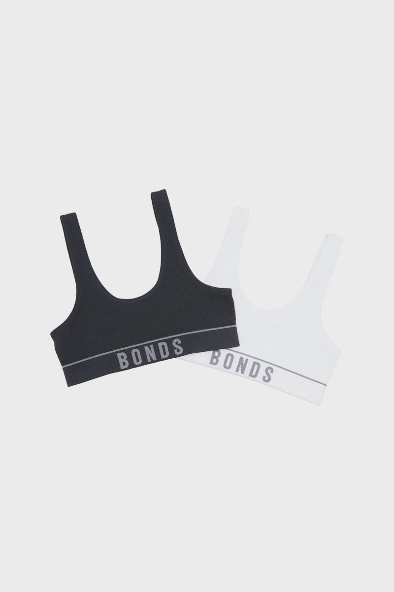 Girls Retro Rib Tank Crop 2 Pack