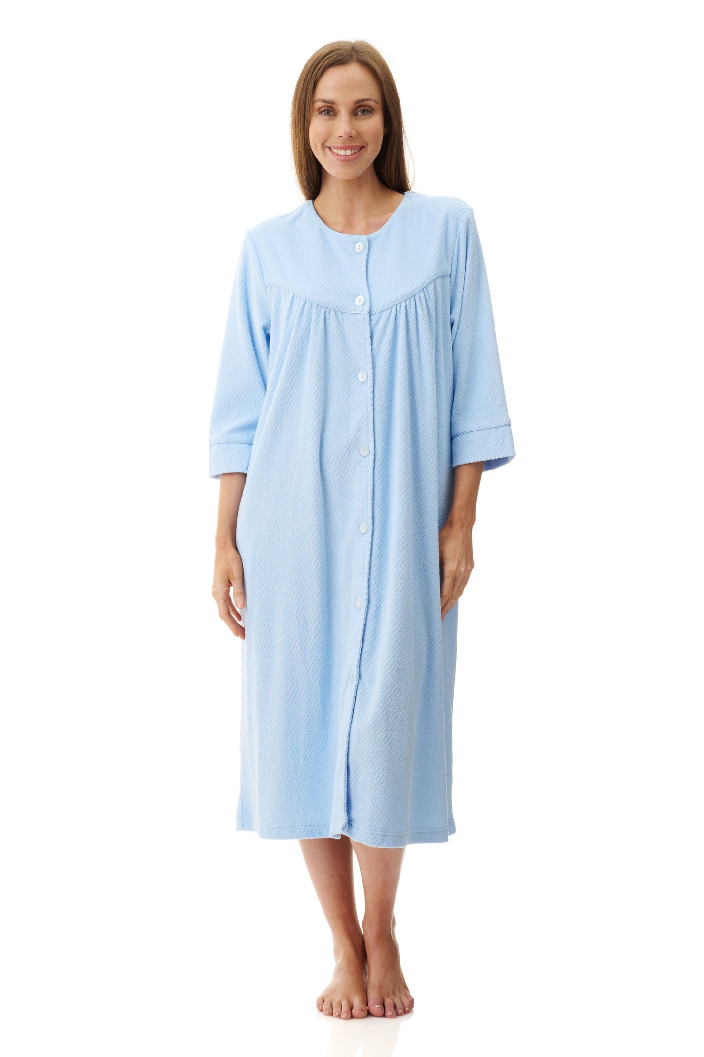 Jacquard Short Gown in Sky