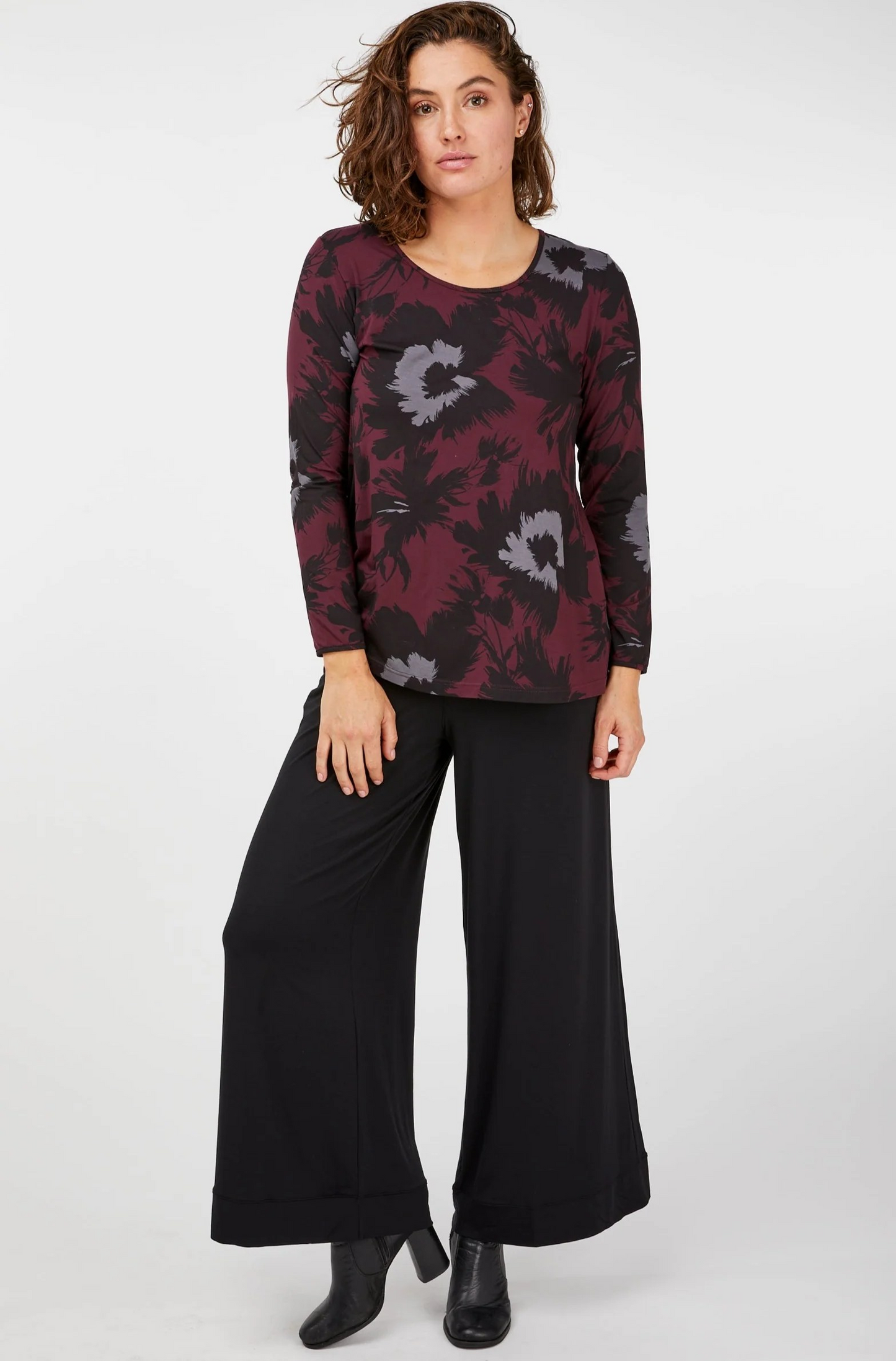 Split Hem Long Sleeve Top