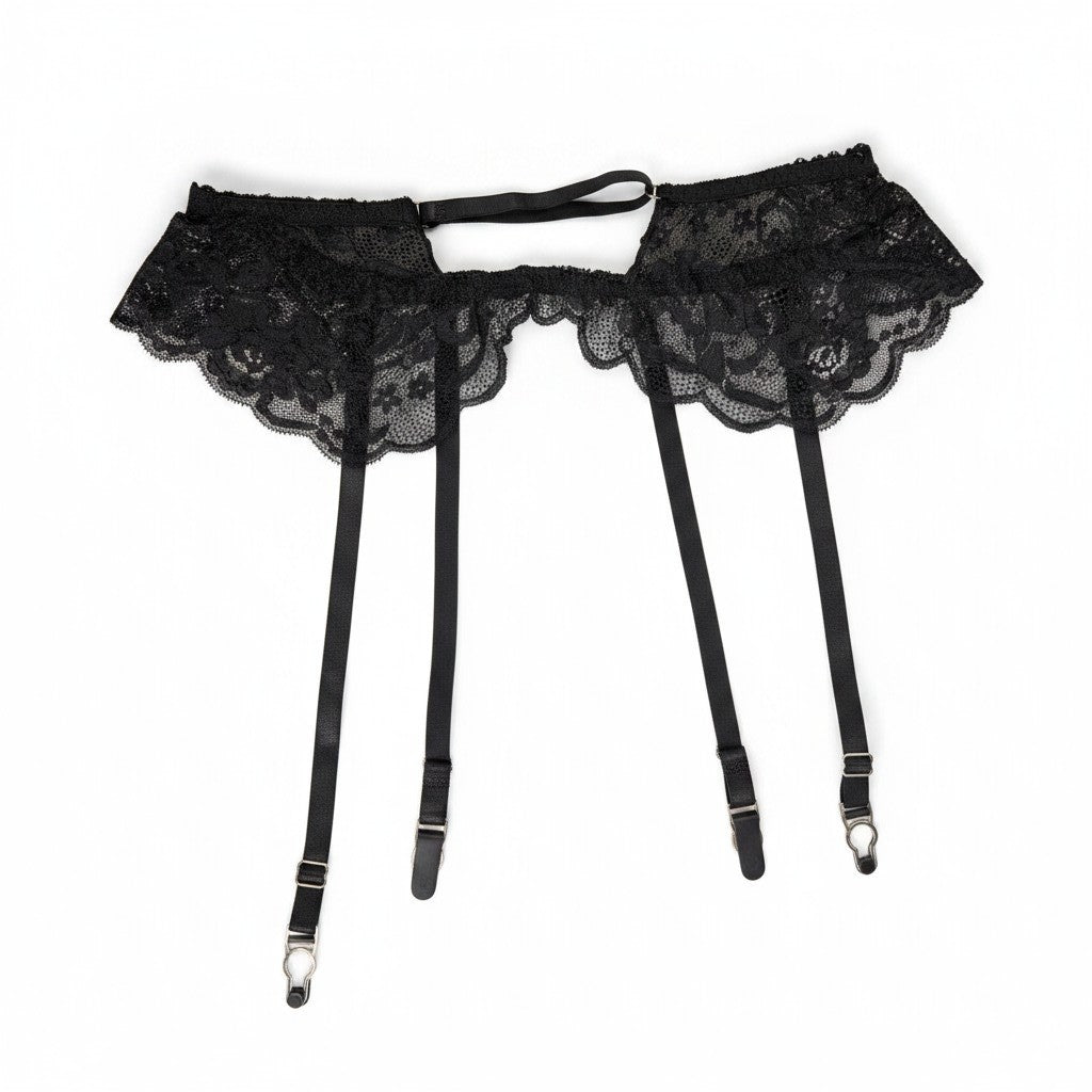 Lace Suspenders in Black