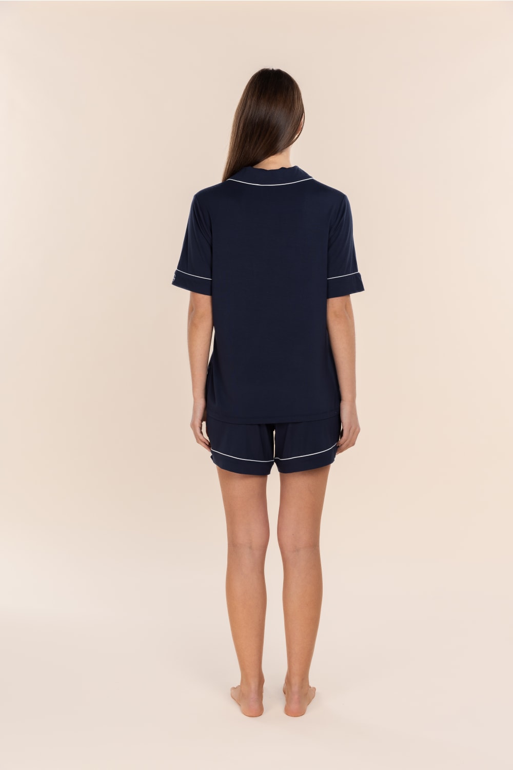 Sadie Bamboo Short PJ Set in Navy