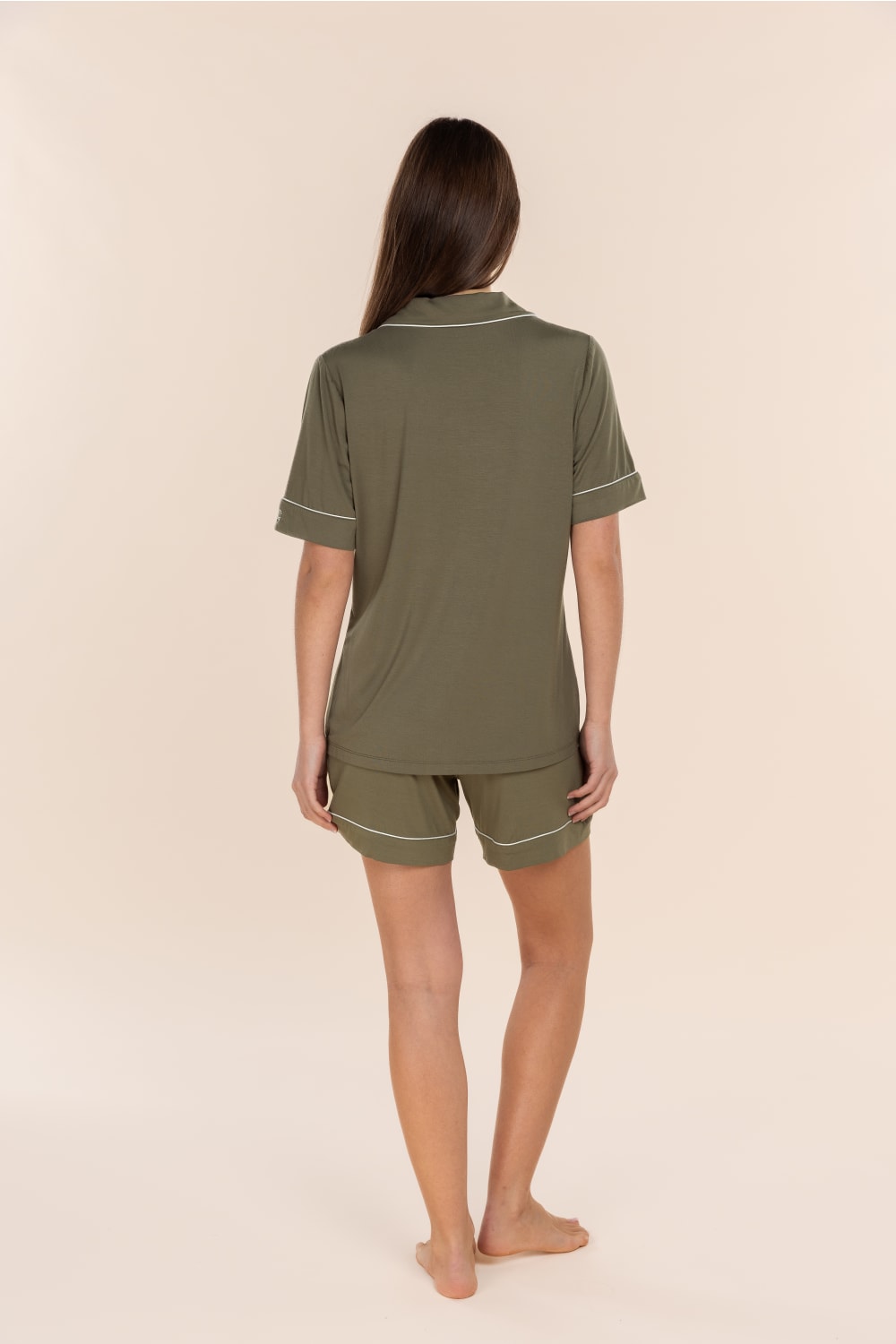 Sadie Bamboo Short PJ Set in Olive