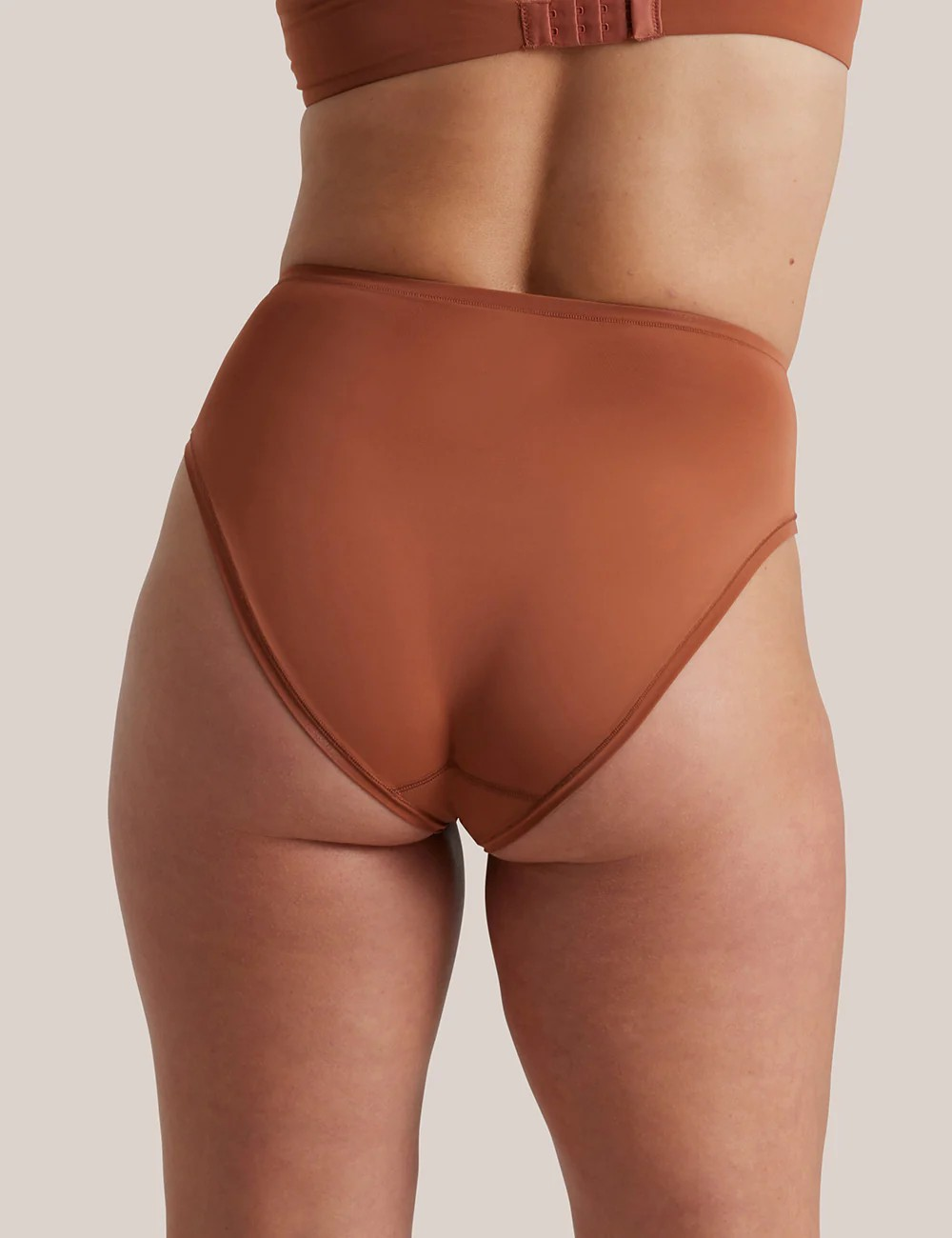 Soft touch High Waisted Hi Cut - Terracotta