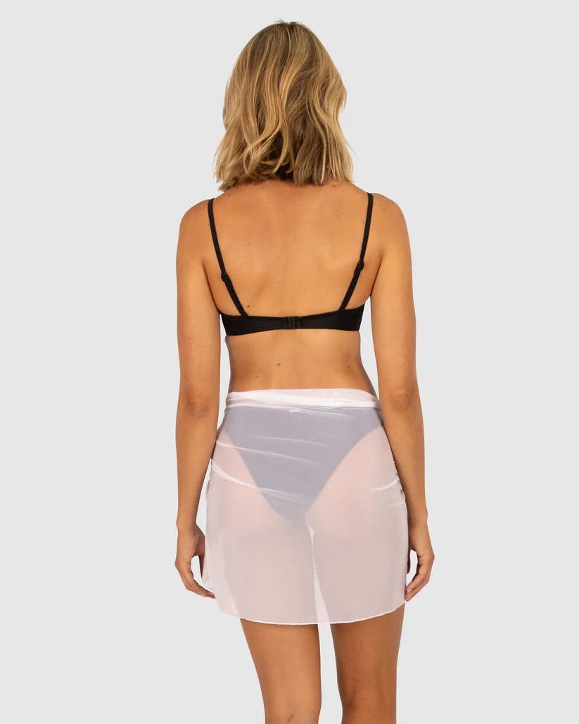 Short Mesh Pareo Sarong in White