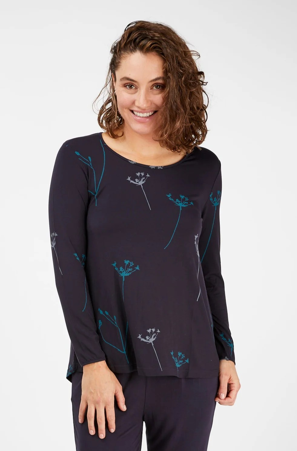 Split Hem Long Sleeve Top