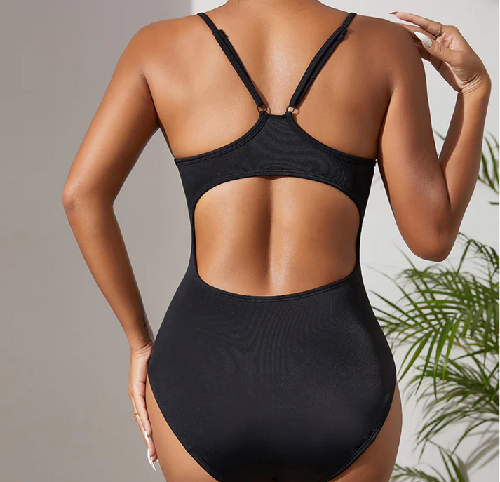 Black Racer Back Period Swimsuit