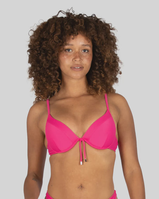 Rococco Booster Bikini Bra Top in Dragonfruit