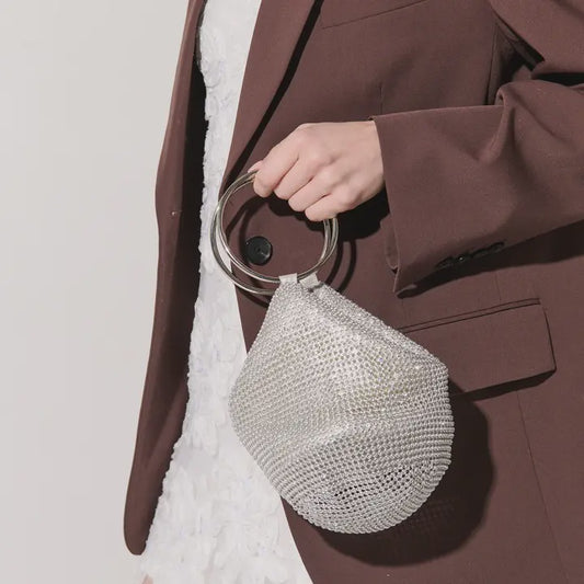 Jada Glomesh Evening Bag in Silver