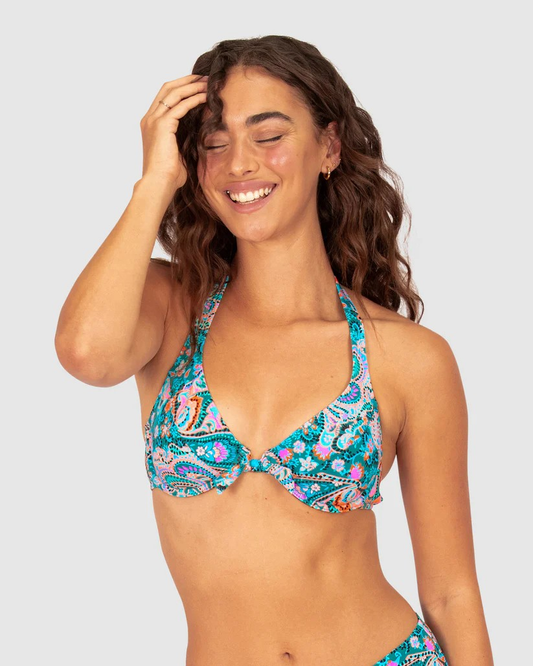 South Beach B-D Retro Halter Bikini Top