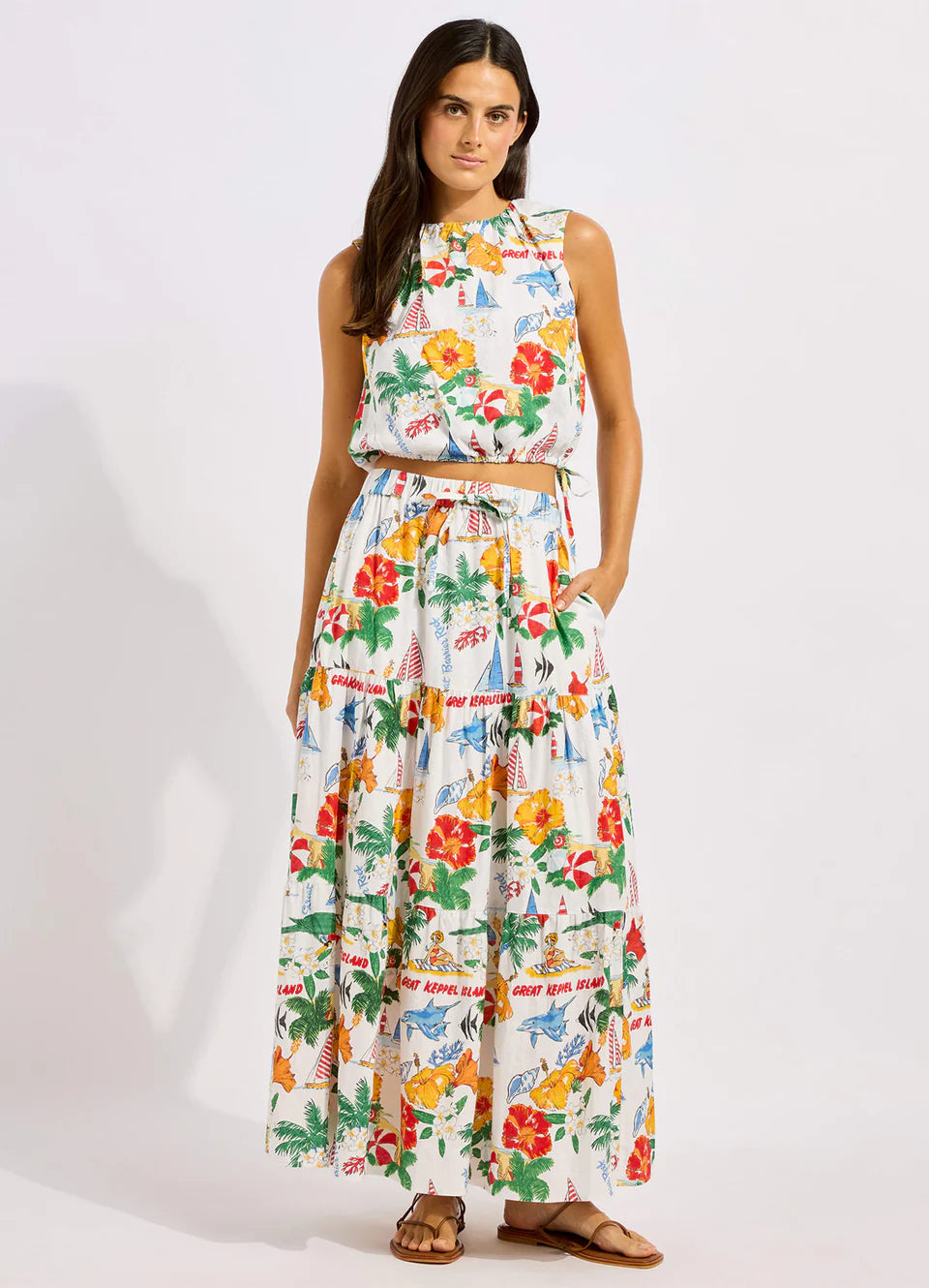 Viva Vacation Tiered Maxi Skirt