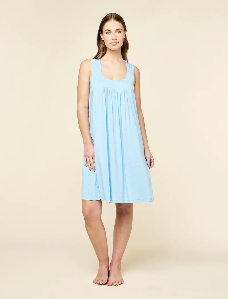 Kate Modal Soft Pleat Front Nightie in Blue Bell