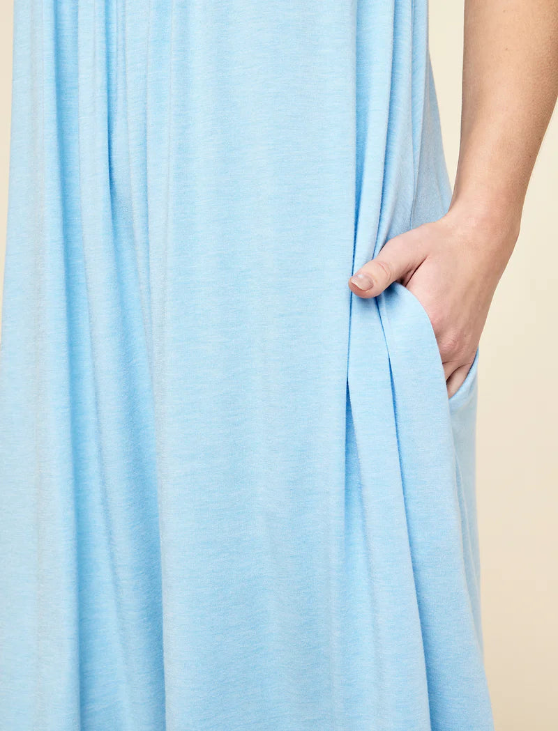 Kate Modal Soft Pleat Front Nightie in Blue Bell