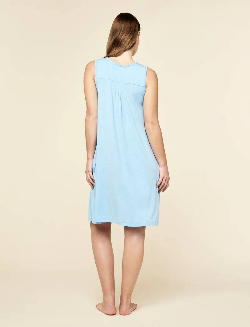 Kate Modal Soft Pleat Front Nightie in Blue Bell