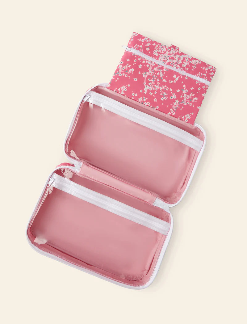 Large Hanging Cosmetics Bag in Cheri Blossom