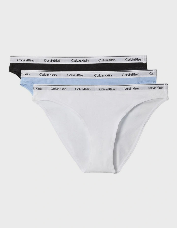 Icon Logo 3-Pack Bikini in Black/White/Frozen