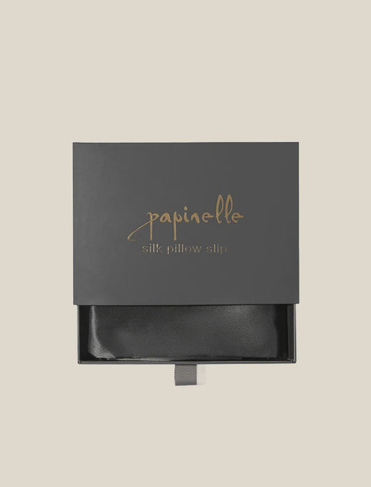 Audrey Boxed Washable Silk Pillow Slip in Slate