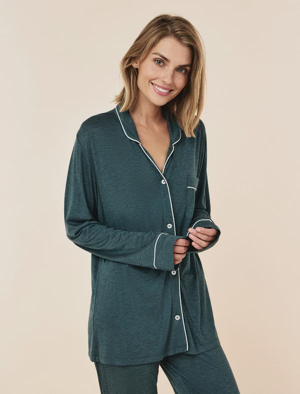 Kate Modal Soft Full Length PJ Set in Deep Emerald