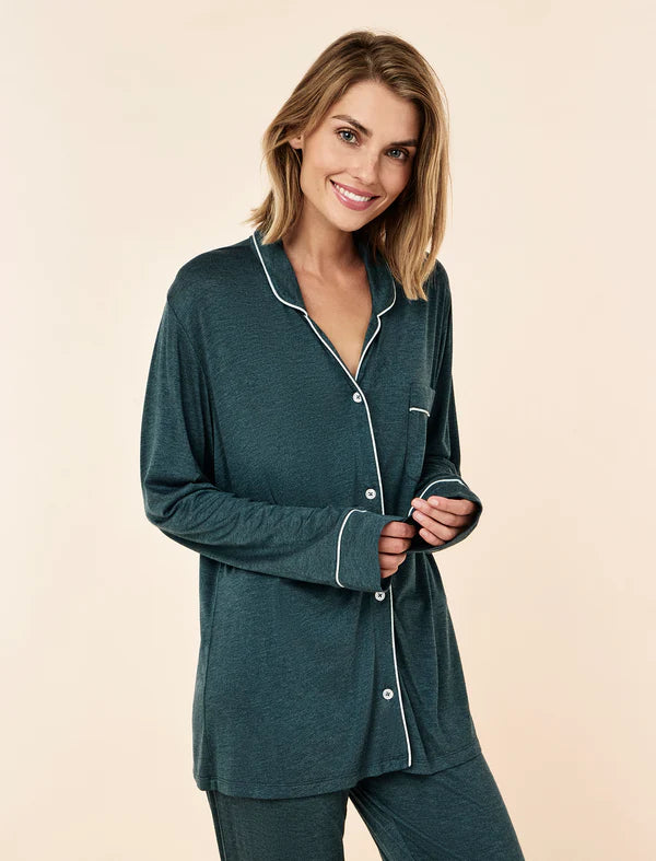 Kate Modal Soft Full Length PJ Set in Deep Emerald