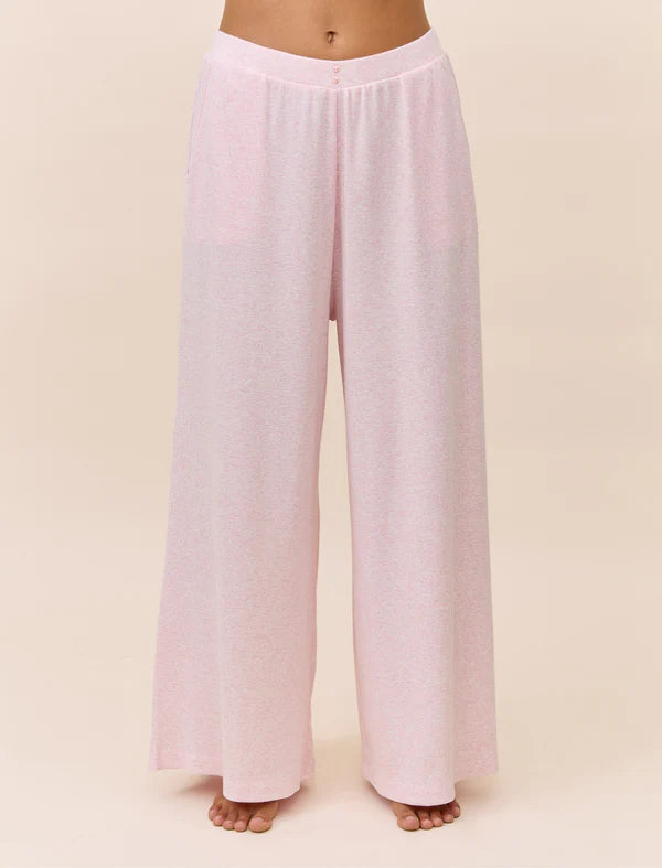 Soft Baby Rib FL Wide Leg Pant in Fairy Tale Pink