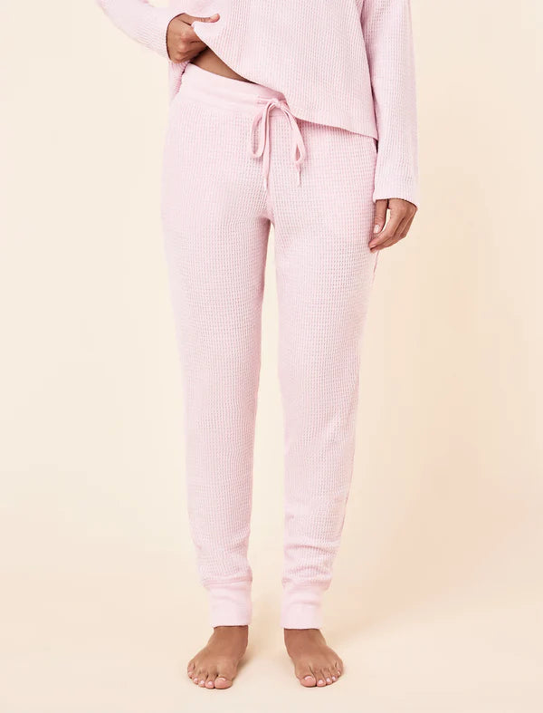 Super Soft Waffle Jogger in Parfait Pink