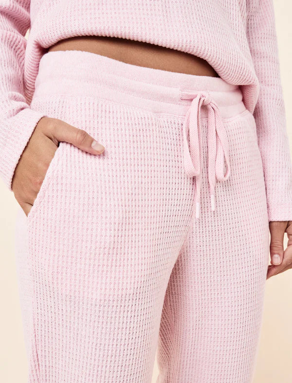 Super Soft Waffle Jogger in Parfait Pink