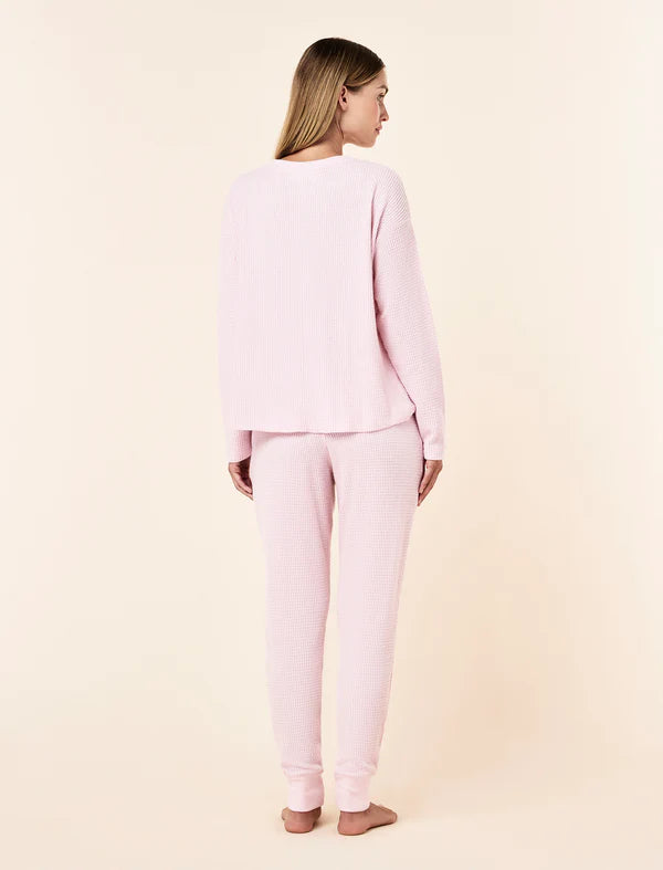 Super Soft Waffle Jogger in Parfait Pink