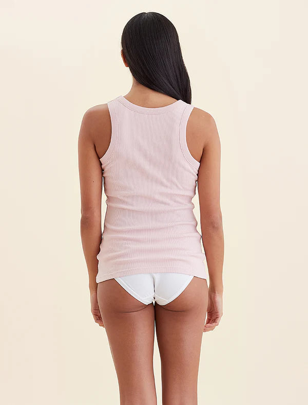 Milla Rib Shelf Bra Tank in Papinelle Pink