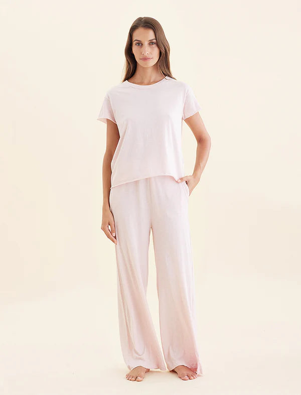 Jada Organic Cotton Knit Boxy Tee in Papinelle Pink
