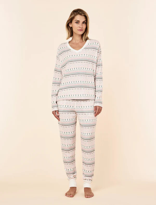 Fairisle Waffle Long Sleeve Top and Jogger