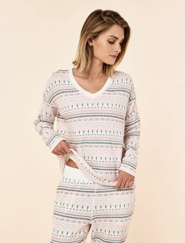 Fairisle Waffle Long Sleeve Top and Jogger