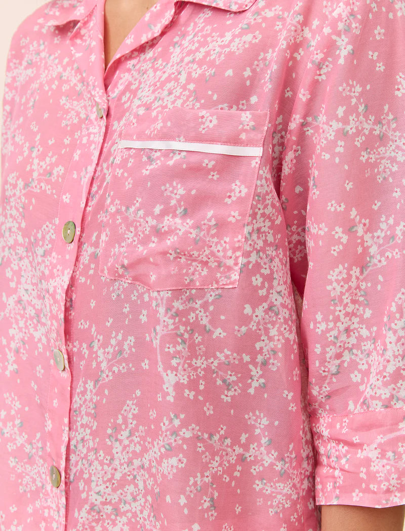 Crop PJ Set in Cheri Blossom