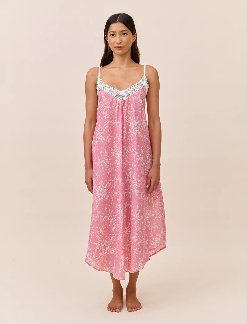 Cheri Blossom Lace Front Maxi Nightie