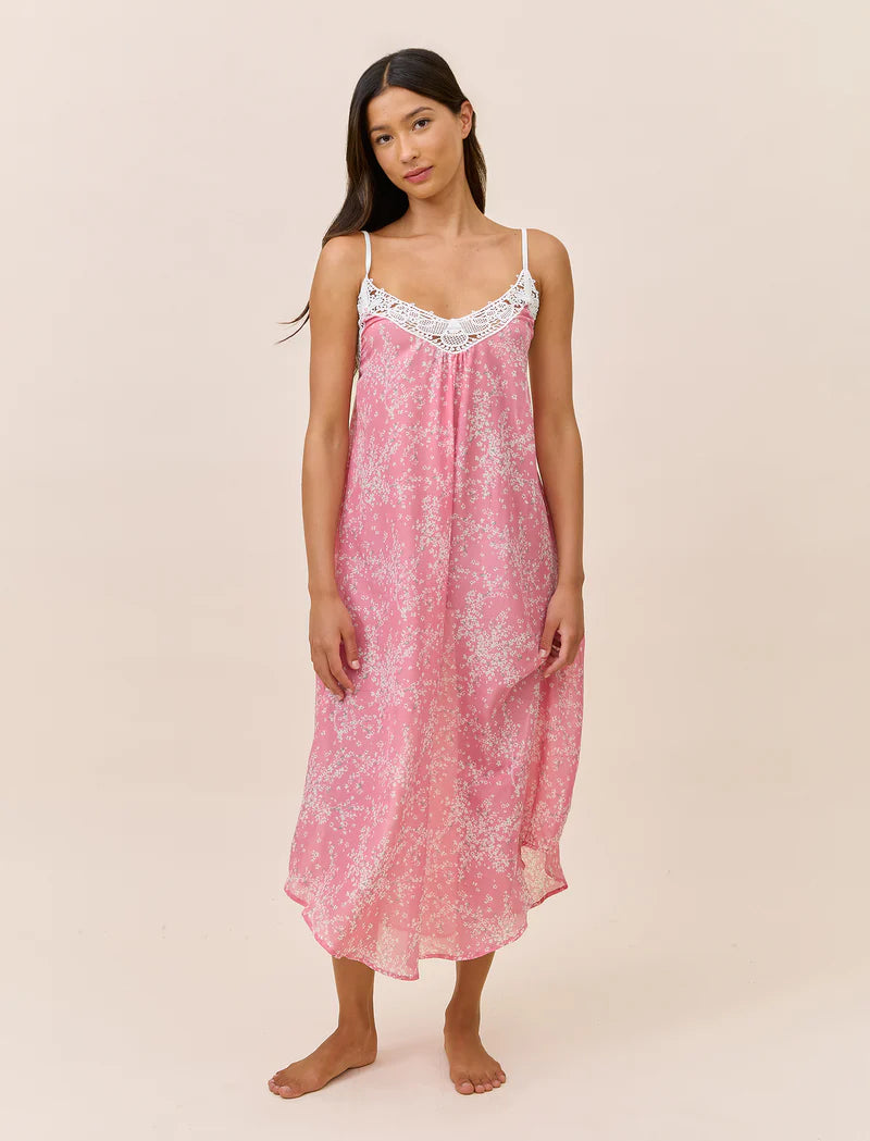 Cheri Blossom Lace Front Maxi Nightie