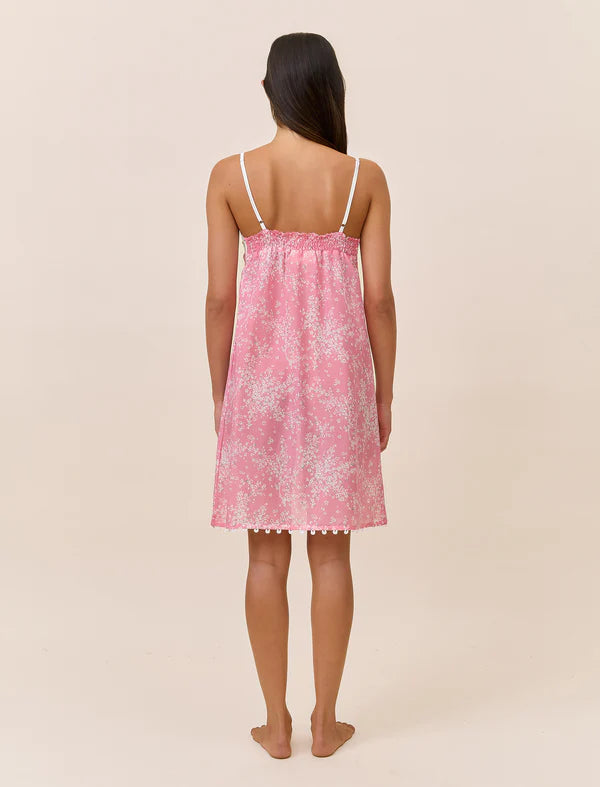 Lace Front Midi Nightie in Cheri Blossom
