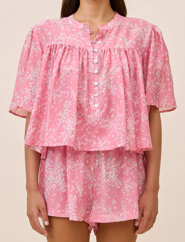 Smocked Top in Cheri Blossom