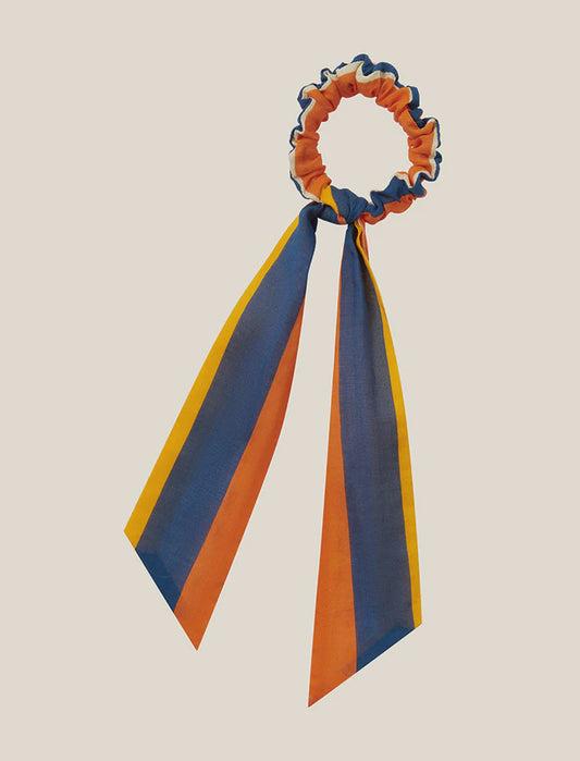 Holiday Stripe Bow Scrunchie