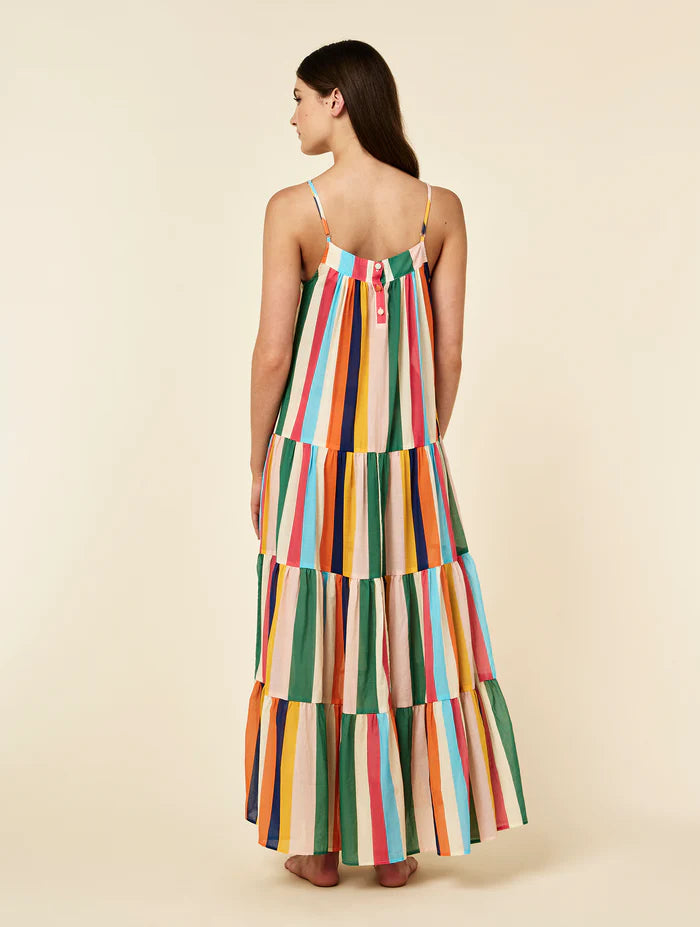 Holiday Stripe Tiered Maxi Nightie