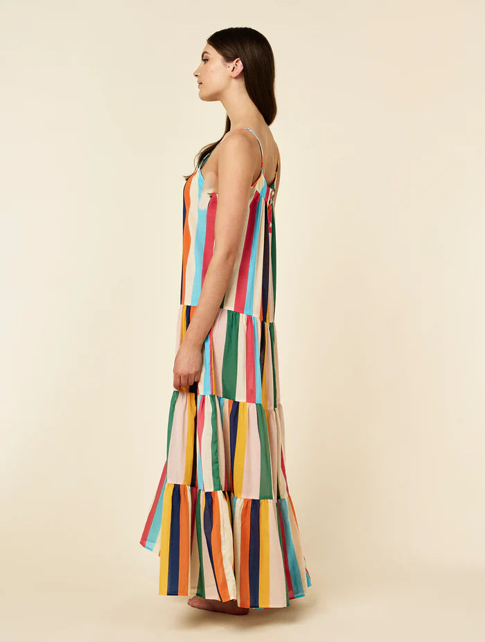 Holiday Stripe Tiered Maxi Nightie