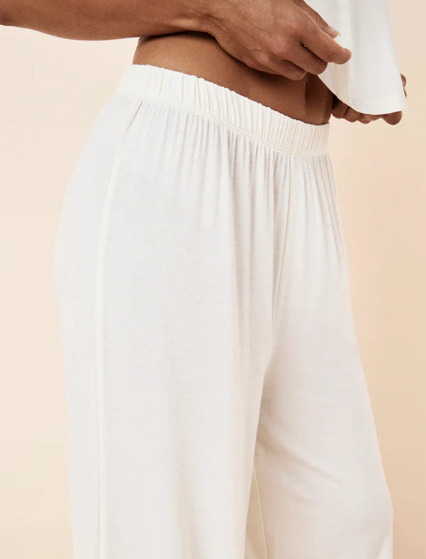 Kate Modal Soft Wide Leg Pant in Ecru