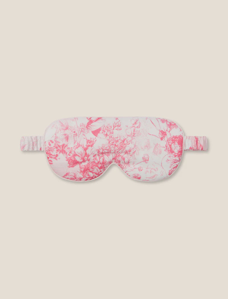 Toile De Jouy Eye Mask in Pink Lemonade