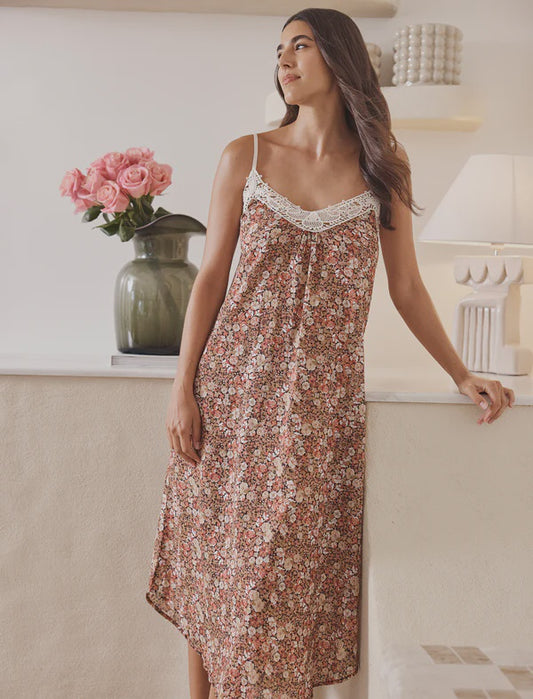 Carly Floral Lace Front Maxi Nightie