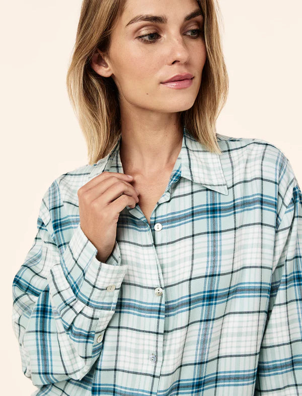 Comfy Plaid Full Length PJ Set in Deep Emerald
