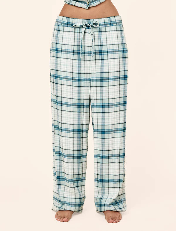 Comfy Plaid Full Length PJ Set in Deep Emerald