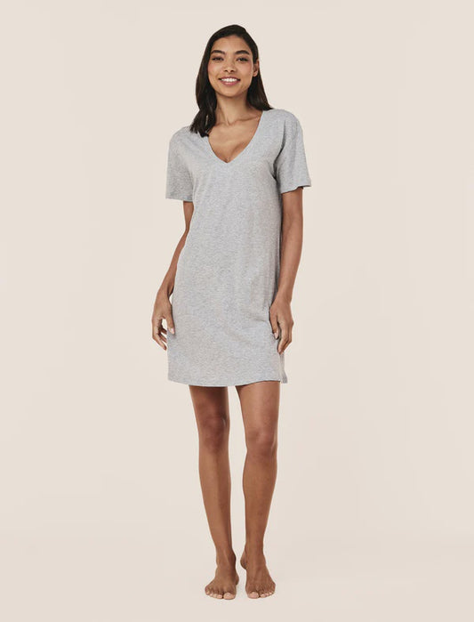 Jada Organic Cotton Knit V Neck Midi Nightie