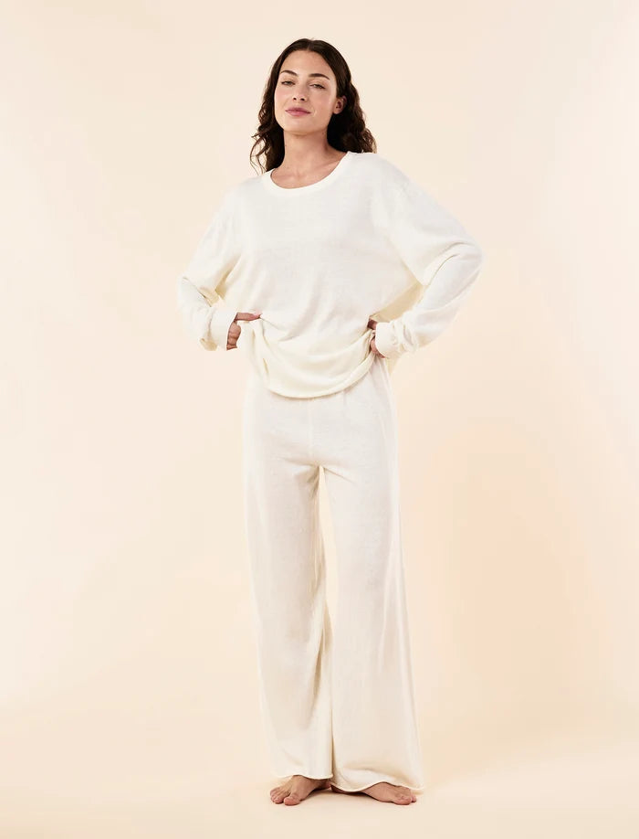 Cotton Cashmere Fine Knit Full Length Pant