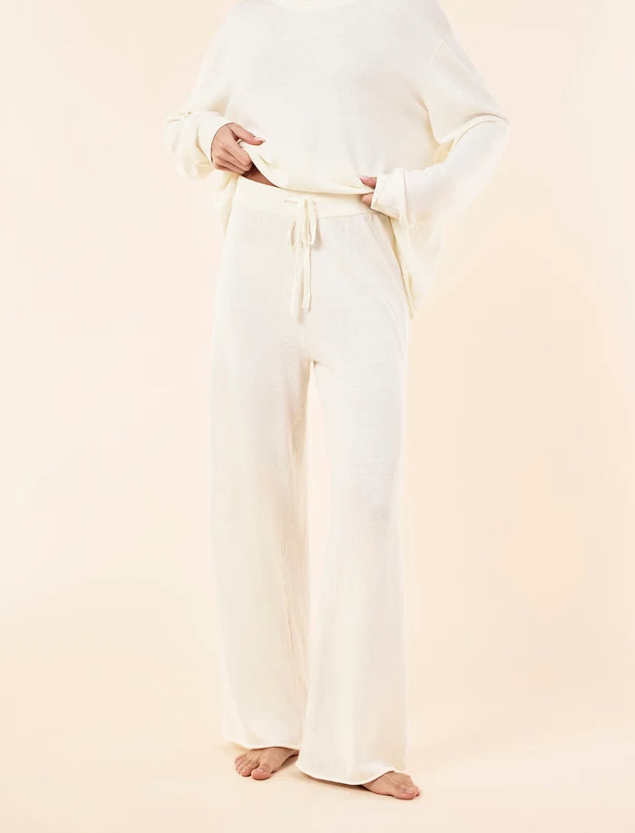 Cotton Cashmere Fine Knit Full Length Pant